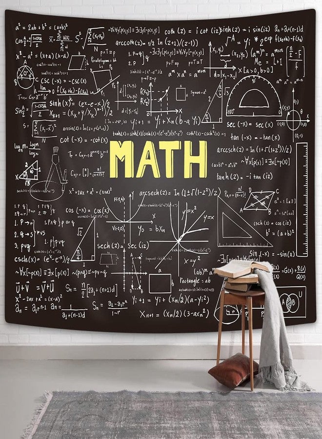 Drgilau Mathematics Tapestry Wall Hanging, Math Classroom Tapestry Math Equation Blackboard Educational Wall Decor Tapestries for Kids Students, Mathematics Formulas Backdrop for Classroom Office 60X40 inch - Image 1
